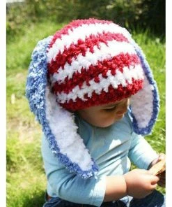 Online American Store Kids Clothing 0 To 3m Newborn 4th July Baby Bunny Hat, Baby Shower Gift Crochet Baby Hat, Bunny Ears Red White Blue Star American Flag Hat Crochet Hat