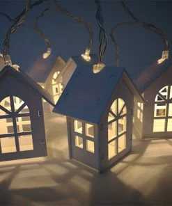 AppleParty Store 1.5M 10pcs LED Christmas Tree House Style Fairy Light Led String Wedding Natal Garland New Year Christmas Decorations For Home