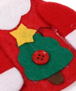 Common Truth 1 PC Santa Claus Snowman Elk Style Utensil Knives Forks Holder Cutlery Bag Pouch Christmas New Year Decor Tableware Supplies Christmas Home Decor