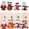Common Truth 1 PC Santa Claus Snowman Elk Style Utensil Knives Forks Holder Cutlery Bag Pouch Christmas New Year Decor Tableware Supplies Christmas Home Decor