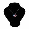 C-harm Girl Store 1 Pcs Fashion Cute USA Flag Necklace Enamel Heart Star Pendant Necklace For Women 4Th Of July Independence Day Crystal Jewelry