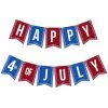 Onlineamericanstore 1 Set Creative Happy 4th Of July Banner Patriotic Sign Independent Day Garland Hanging Decoration Banner Patriotic Theme Party Supplies