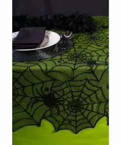 Happiness Life Store Halloween Decorations 1 Pcs Lace Black Spider Web Halloween Tablecloth Tablecover Rectangle 240*120 Cm Halloween Decoration Decor Props