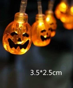 The American Store 10 LED Hanging Halloween Decor Pumpkins/Ghost/Spider/Skull LED String Lights Lanterns Lamp For DIY Home Outdoor Party Supplies Halloween Decorations