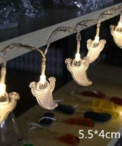 The American Store 10 LED Hanging Halloween Decor Pumpkins/Ghost/Spider/Skull LED String Lights Lanterns Lamp For DIY Home Outdoor Party Supplies Halloween Decorations