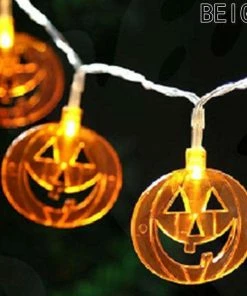 The American Store 10 LED Hanging Halloween Decor Pumpkins/Ghost/Spider/Skull LED String Lights Lanterns Lamp For DIY Home Outdoor Party Supplies Halloween Decorations
