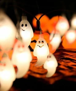 The American Store 10 LED Hanging Halloween Decor Pumpkins/Ghost/Spider/Skull LED String Lights Lanterns Lamp For DIY Home Outdoor Party Supplies Halloween Decorations