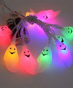 The American Store 10 LED Hanging Halloween Decor Pumpkins/Ghost/Spider/Skull LED String Lights Lanterns Lamp For DIY Home Outdoor Party Supplies Halloween Decorations