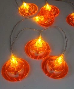 The American Store 10 LED Hanging Halloween Decor Pumpkins/Ghost/Spider/Skull LED String Lights Lanterns Lamp For DIY Home Outdoor Party Supplies Halloween Decorations