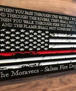 The American Store American Flag Christmas Custom Sign | Rustic Home Decor For Firefighter Personalized Gift Concealment Flags