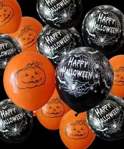 HZ Lifestyle Store Halloween Decorations 10pcs 12 Inch Latex Balloons Spider Web Pumpkin Horror Halloween Decoration Globos Helium Air Ball Kids Toy Birthday Party Decor