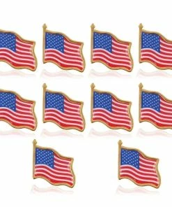 Onlineamericanstore 10PCS American Flag Lapel Pin United States USA Hat Tie Tack Badge Pin