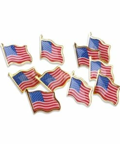 Onlineamericanstore 10PCS American Flag Lapel Pin United States USA Hat Tie Tack Badge Pin