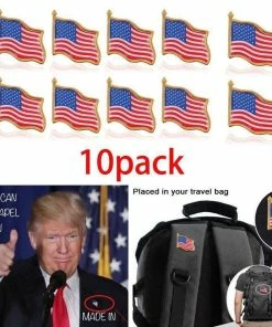 Onlineamericanstore 10PCS American Flag Lapel Pin United States USA Hat Tie Tack Badge Pin