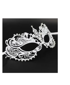 Grace Wong's Party Store Filigree Devil Mask Skull Venetian Masquerade Gold Mardi Gras Costume Mascaras Halloween Mask Laser Cut Metal Carnival Mask Halloween Costumes