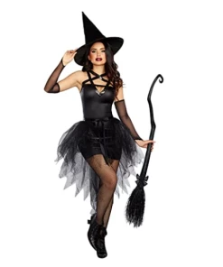 The American Store Halloween Costumes Adult Halloween Witch Costume For Women Sexy Fashion Deluxe Costume Evil Witch Dress With Black Witch Hat Carnival Party Costume