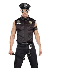 The American Store Halloween Costumes Adult America U.S. Police Dirty Cop Officer Costume Top Shirt Fancy Cosplay Clothing For Men