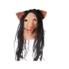 Sunface Homedocor Store Halloween Costumes 1PC Saw Pig Head Scary Masks Novelty Halloween Mask With Hair Halloween Mask Scary Cosplay Costume Latex Holiday Supplies