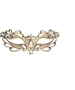 Grace Wong's Party Store Filigree Devil Mask Skull Venetian Masquerade Gold Mardi Gras Costume Mascaras Halloween Mask Laser Cut Metal Carnival Mask Halloween Costumes