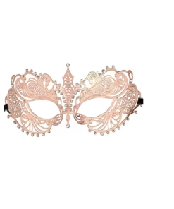 Grace Wong's Party Store Filigree Devil Mask Skull Venetian Masquerade Gold Mardi Gras Costume Mascaras Halloween Mask Laser Cut Metal Carnival Mask Halloween Costumes