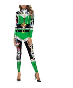 The American Store 2018 New Women Sexy Bodysuits Halloween Costumes For Women 3D Skull Rose Printing Jumpsuits Punky Back Zipper Macacao Feminino