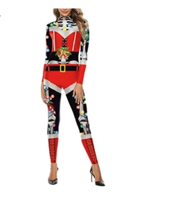 The American Store 2018 New Women Sexy Bodysuits Halloween Costumes For Women 3D Skull Rose Printing Jumpsuits Punky Back Zipper Macacao Feminino