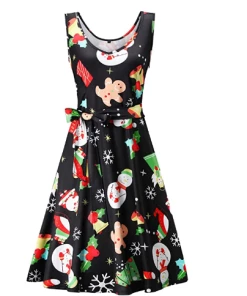 SYourself Store 2018 New Winter Christmas Dress For Women Elk Snowflake Autumn Long Sleeve 5XL Plus Size Lady Casual A-Line Mini Dress Vestidos