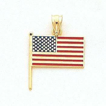 GianniDeloro 14k Gold Yellow American Flag Pendant Clothing Accessories 3 GianniDeloro 14k Gold Yellow American Flag Pendant Clothing Accessories