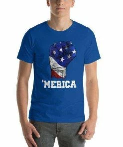 FrikilandShop America Fist American Flag T Shirt 4th July Independence Day - Memorial Day Shirt - Labor Day - Presidents Day - Vintage USA Flag - Patriot Mens Clothing