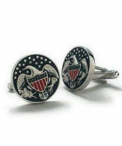 PerfectCufflinks America The Beautiful Cufflinks Silver Tone Red Blue Enamel America United States Cuff Links Comes With Gift Box