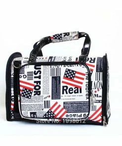 Petood Store American Black Pet Dog Carrier Tote Small Dog Airline Approved Travel Carrier Handbag With Newspaper Printing Wholesale Pets