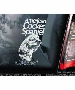Stickerinternational American Cocker Spaniel On Board - Car Window Sticker - Dog Sign Decal Gift -V01 Pets