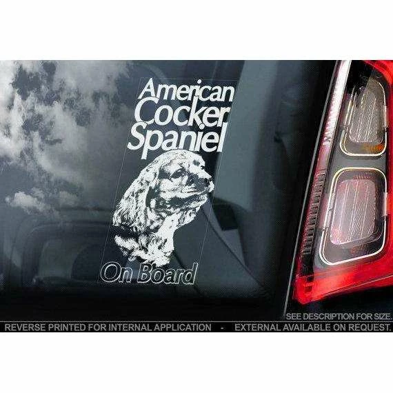 Stickerinternational American Cocker Spaniel On Board - Car Window Sticker - Dog Sign Decal Gift -V01 Pets 3 Stickerinternational American Cocker Spaniel On Board - Car Window Sticker - Dog Sign Decal Gift -V01 Pets