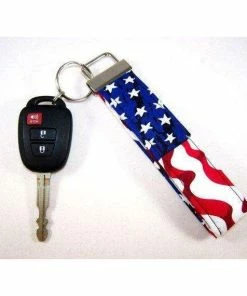 MurMurAccessories AMERICAN FLAG / Fourth Of July Fabric Key Fob / Patriotic Key Chain / USA Flag Gift / 4th Of July Accessory / Teacher Gift / Ready To Ship