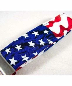 MurMurAccessories AMERICAN FLAG / Fourth Of July Fabric Key Fob / Patriotic Key Chain / USA Flag Gift / 4th Of July Accessory / Teacher Gift / Ready To Ship