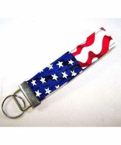 MurMurAccessories AMERICAN FLAG / Fourth Of July Fabric Key Fob / Patriotic Key Chain / USA Flag Gift / 4th Of July Accessory / Teacher Gift / Ready To Ship