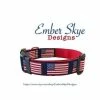 EmberSkyeDesigns Pets American Flag Adjustable Dog Collar (3/4" And 1" Width)