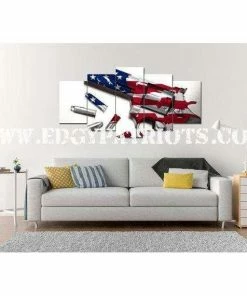 EdgyPatriots Wall Decor & Art American Flag And 2nd Amendment #2 Wall Art Canvas - Army Rangers- Military Art- Patriotic Wall Art- Navy Seals- Army Wall Decor- US Marines