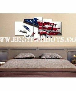 EdgyPatriots Wall Decor & Art American Flag And 2nd Amendment #2 Wall Art Canvas - Army Rangers- Military Art- Patriotic Wall Art- Navy Seals- Army Wall Decor- US Marines