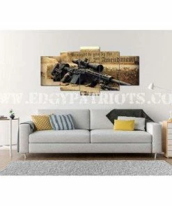 EdgyPatriots American Flag And 2nd Amendment #5 Wall Art Canvas - Army Rangers- Military Art- Patriotic Wall Art- Navy Seals- Army Wall Decor- US Marines