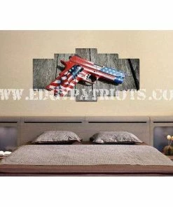 EdgyPatriots Wall Decor & Art American Flag And 2nd Amendment Wall Art Canvas - Army Rangers- Military Art- Patriotic Wall Art- Navy Seals- Army Wall Decor- US Marines