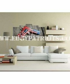 EdgyPatriots Wall Decor & Art American Flag And 2nd Amendment Wall Art Canvas - Army Rangers- Military Art- Patriotic Wall Art- Navy Seals- Army Wall Decor- US Marines