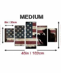 EdgyPatriots Wall Decor & Art American Flag And 2nd Amendment Wall Art Canvas - Army Rangers- Military Art- Patriotic Wall Art- Navy Seals- Army Wall Decor- US Marines