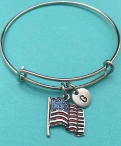 Toodaughters American Flag Bangle, American Flag Charm Bracelet, Expandable Bangle, Charm Bangle, Personalized Bracelet, Initial Bracelet, Monogram Accessories 10 Toodaughters American Flag Bangle, American Flag Charm Bracelet, Expandable Bangle, Charm Bangle, Personalized Bracelet, Initial Bracelet, Monogram Accessories