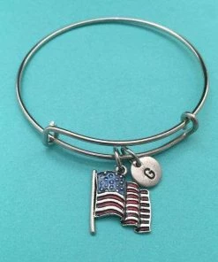 Toodaughters American Flag Bangle, American Flag Charm Bracelet, Expandable Bangle, Charm Bangle, Personalized Bracelet, Initial Bracelet, Monogram Accessories 11 Toodaughters American Flag Bangle, American Flag Charm Bracelet, Expandable Bangle, Charm Bangle, Personalized Bracelet, Initial Bracelet, Monogram Accessories