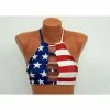 Bstyle American Flag Bikini Top/Flag Strappy Halter Top/High Neck/Patriotic Bikini/Swimwear/Swimsuit/Bathing Suit/Plus Size/4th July Bikini Top