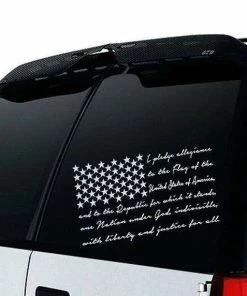 LEVinyl American Flag Car Window Decal Sticker, Independence Day Party Decorations, 4th Of July Gift For Him, Military Window Sticker Decal Flag