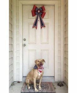 HaleysHoundHaus American Flag Dog Bow Tie | Fourth Of July Bow Tie | 4th Of July| Slip On Bow Tie Pets