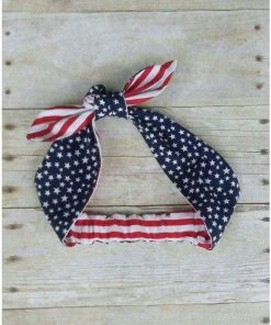 FlyBowZ American Flag Headband Bandana Stars And Stripes Hair Tie Retro Pinup Rockabilly Head Wrap With Elastic!