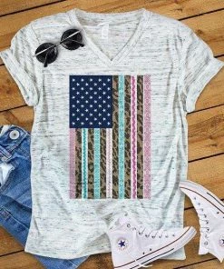 SaltyTeeApparelCo American Flag Lace And Leopard- Quote Shirts - Unisex Shirt - Bella Canvas - Saying Shirt
